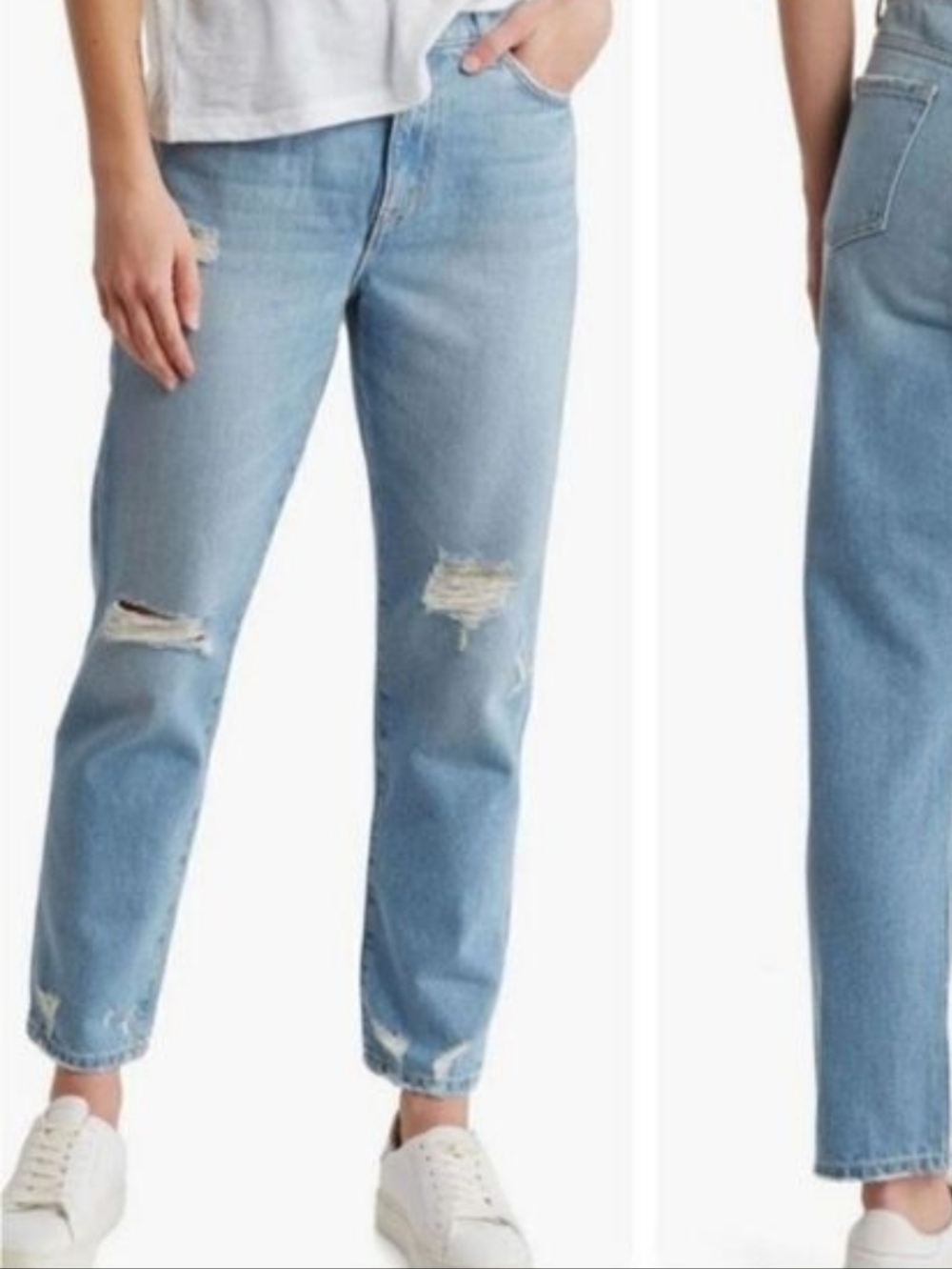 Current Elliot‎ Boyfriend Jeans Size 28 Cotton Distressed Light Wash